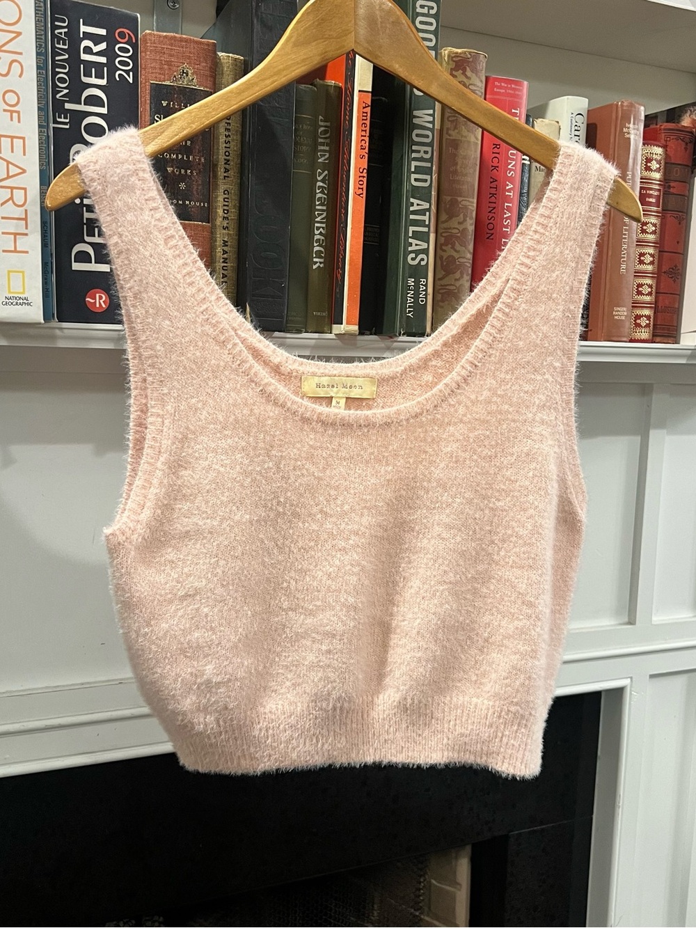 Hazel Moon Pink Fuzzy Knit Sleeveless Crop Tank Top